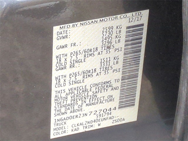 2018 Nissan Frontier SV