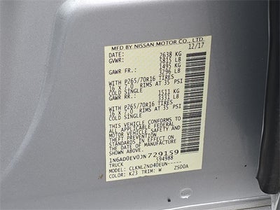 2018 Nissan Frontier SV