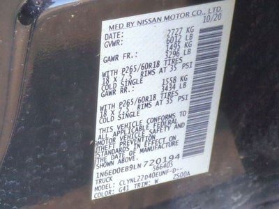 2020 Nissan Frontier SV