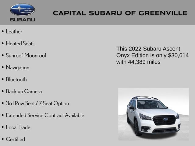2022 Subaru Ascent Onyx Edition