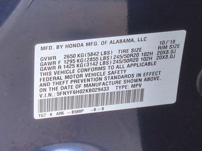 2019 Honda Pilot Elite