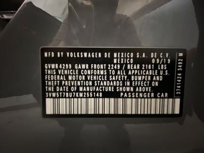 2019 Volkswagen Jetta GLI 2.0T S