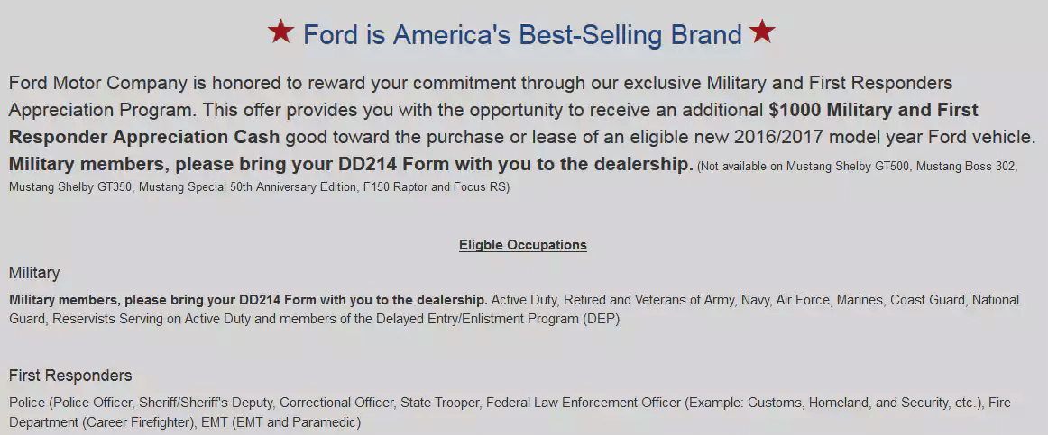 Military and First Responders Program