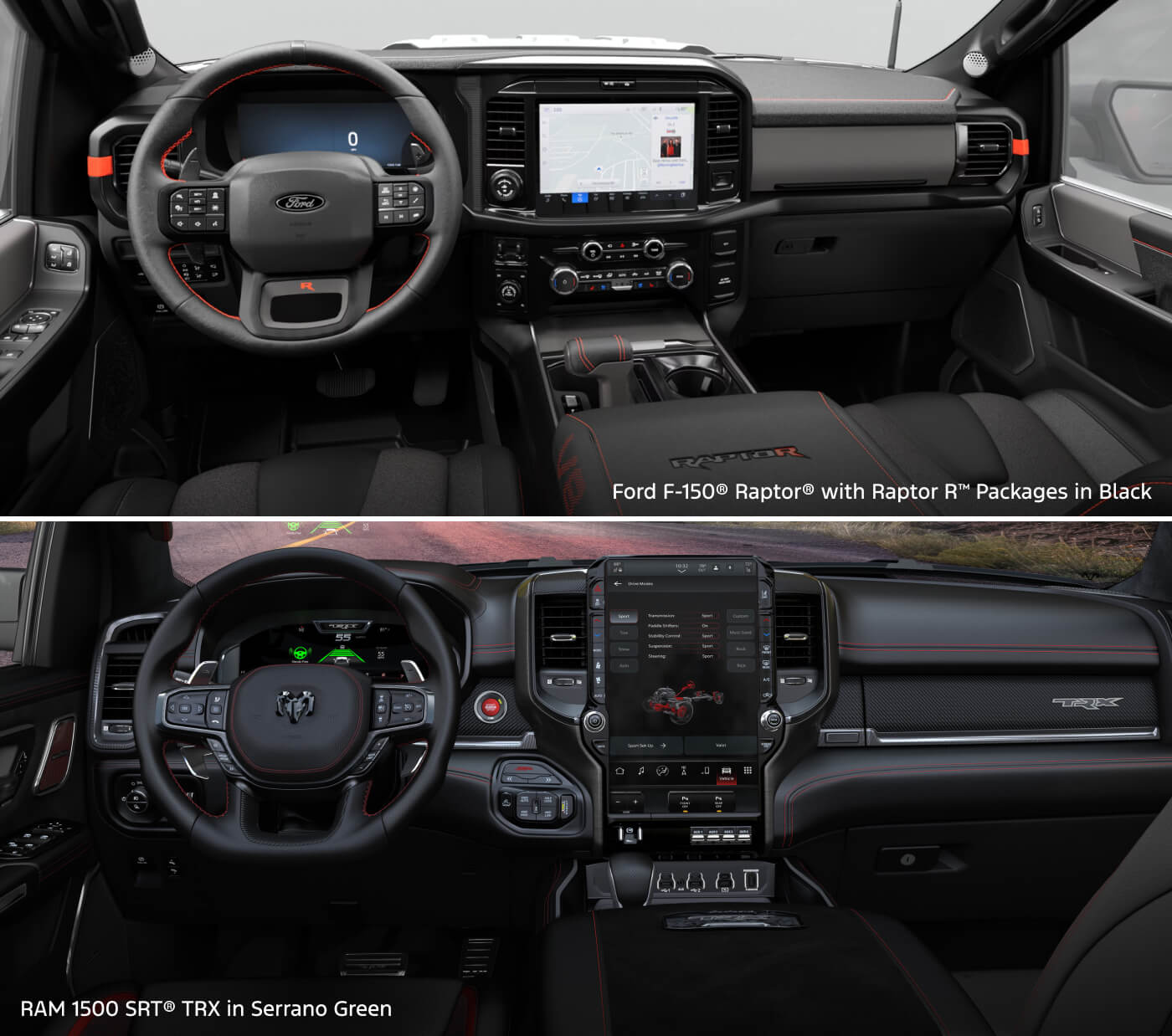 2026 Ford F-150 Raptor vs. 2027 RAM 1500 SRT TRX Handling & Suspension
