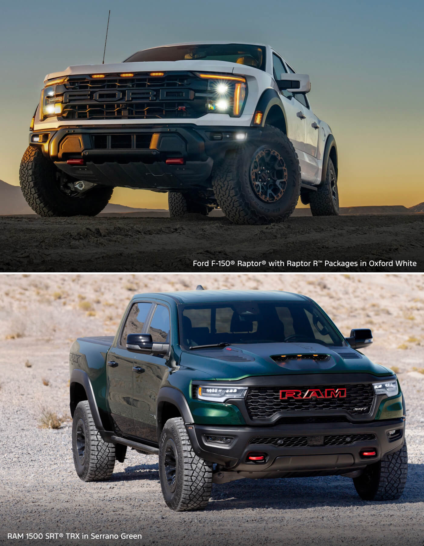 2026 Ford F-150 Raptor vs. 2027 RAM 1500 SRT TRX Daily Driving & Practicality