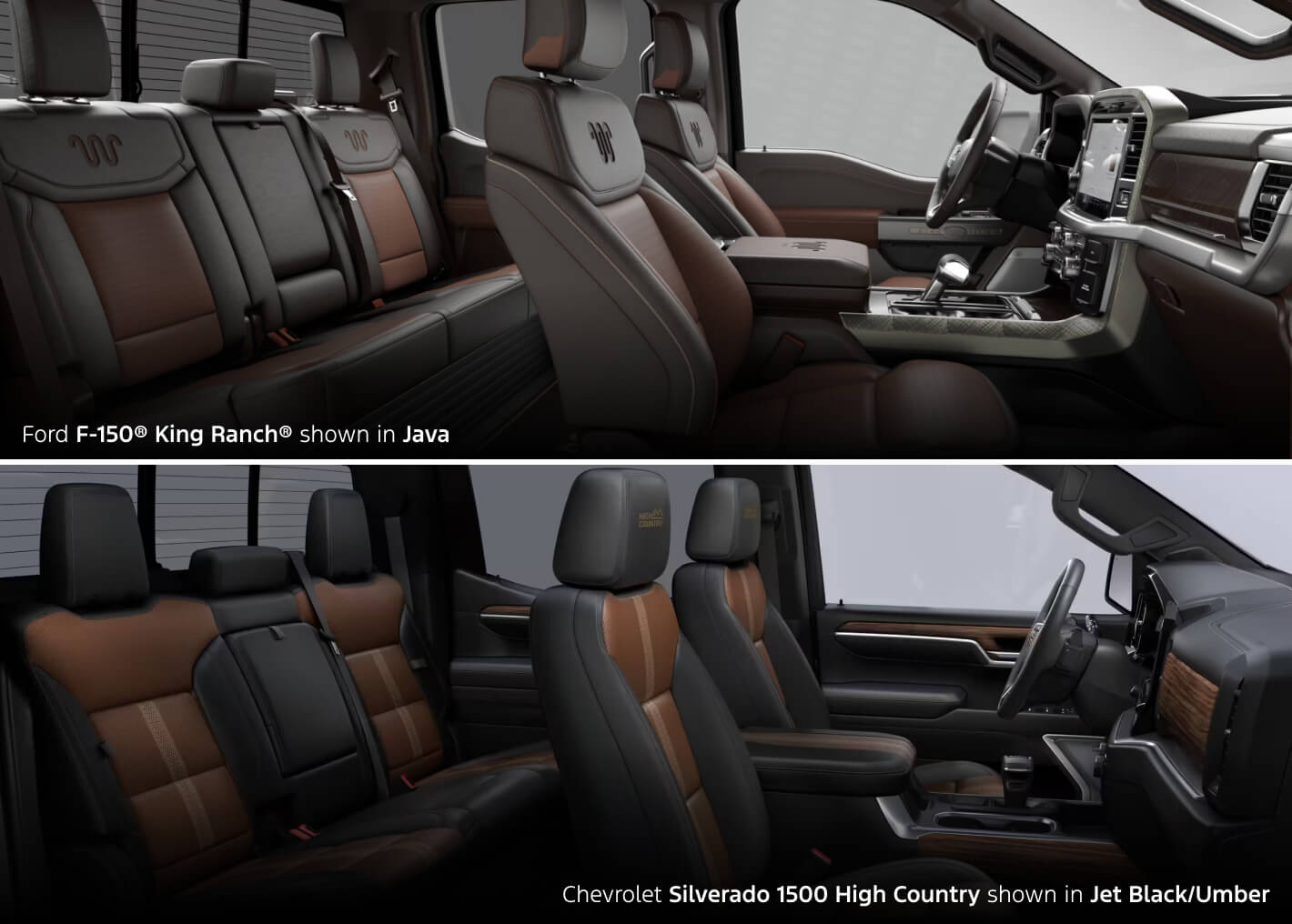 2026 Ford F-150 vs. 2026 Chevy Silverado 1500 Interior & Cabin